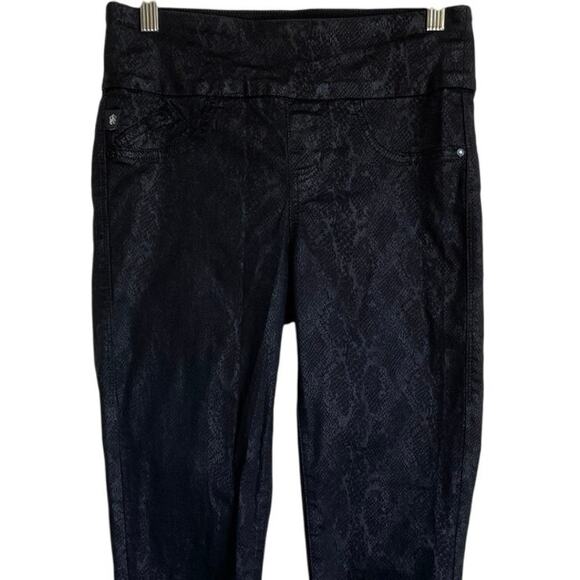 Rock & Republic Fever Denim RX Black Python Venomous Jeggings -2L - Picture 4 of 12